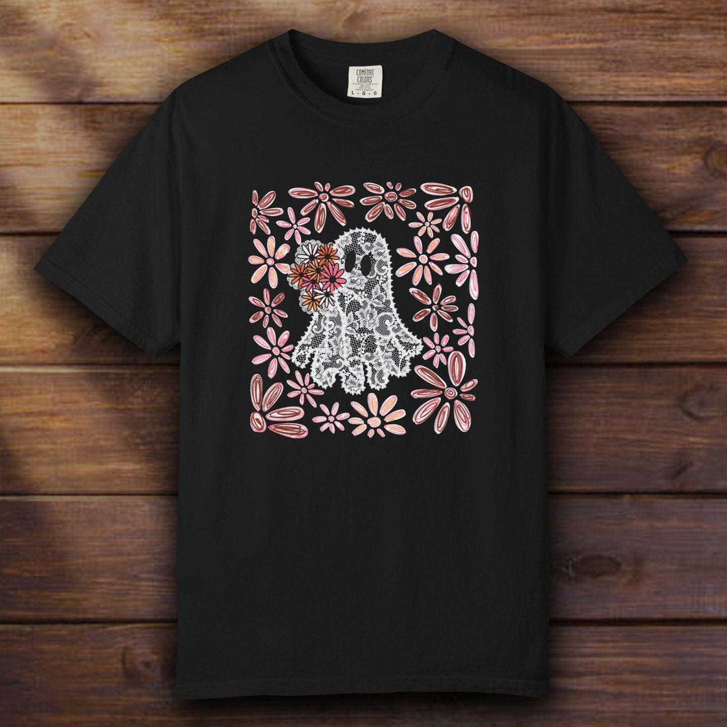 Pink Floral Ghost - ReallyGoodTees