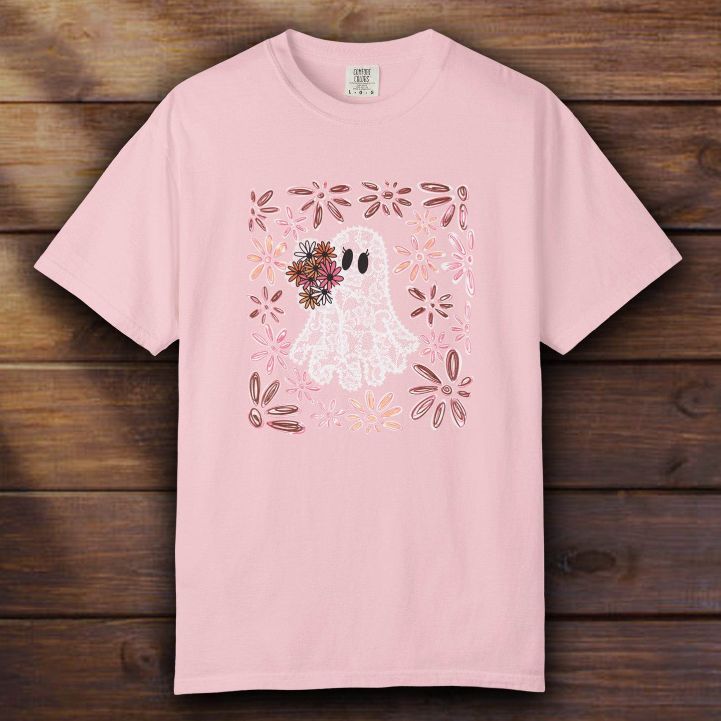 Pink Floral Ghost - ReallyGoodTees