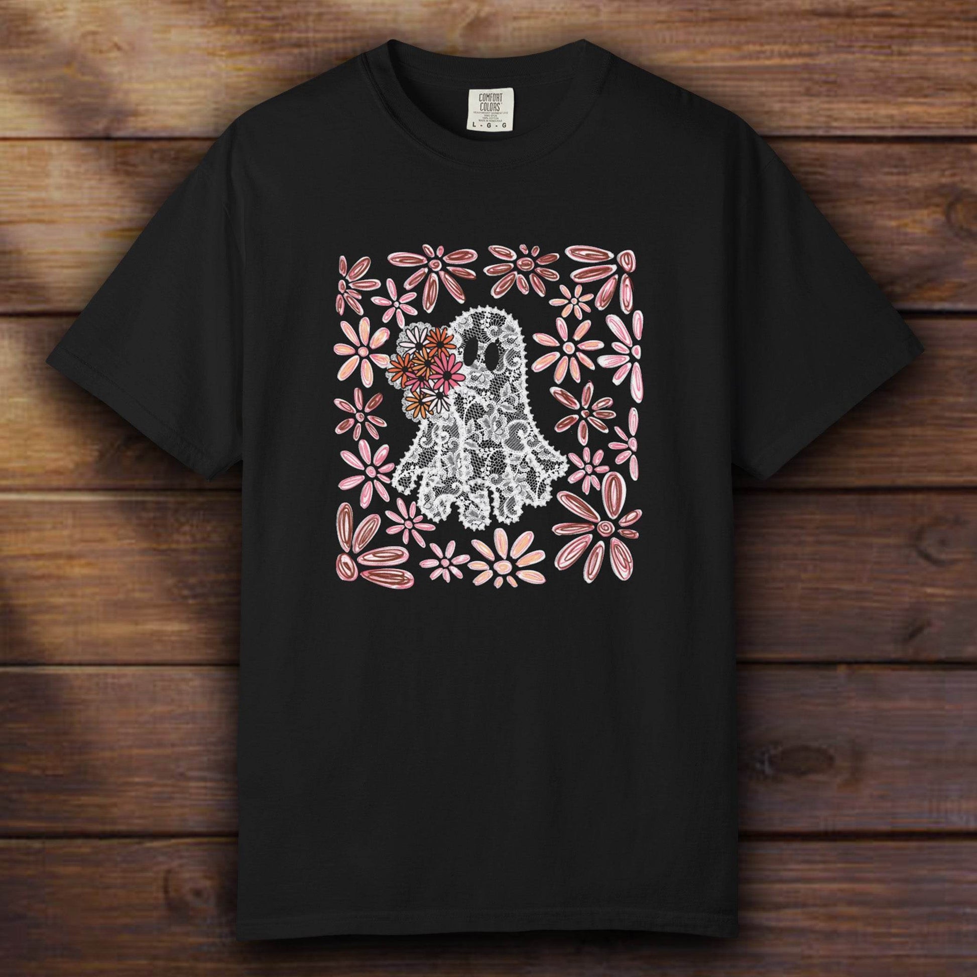 Pink Floral Ghost - ReallyGoodTees