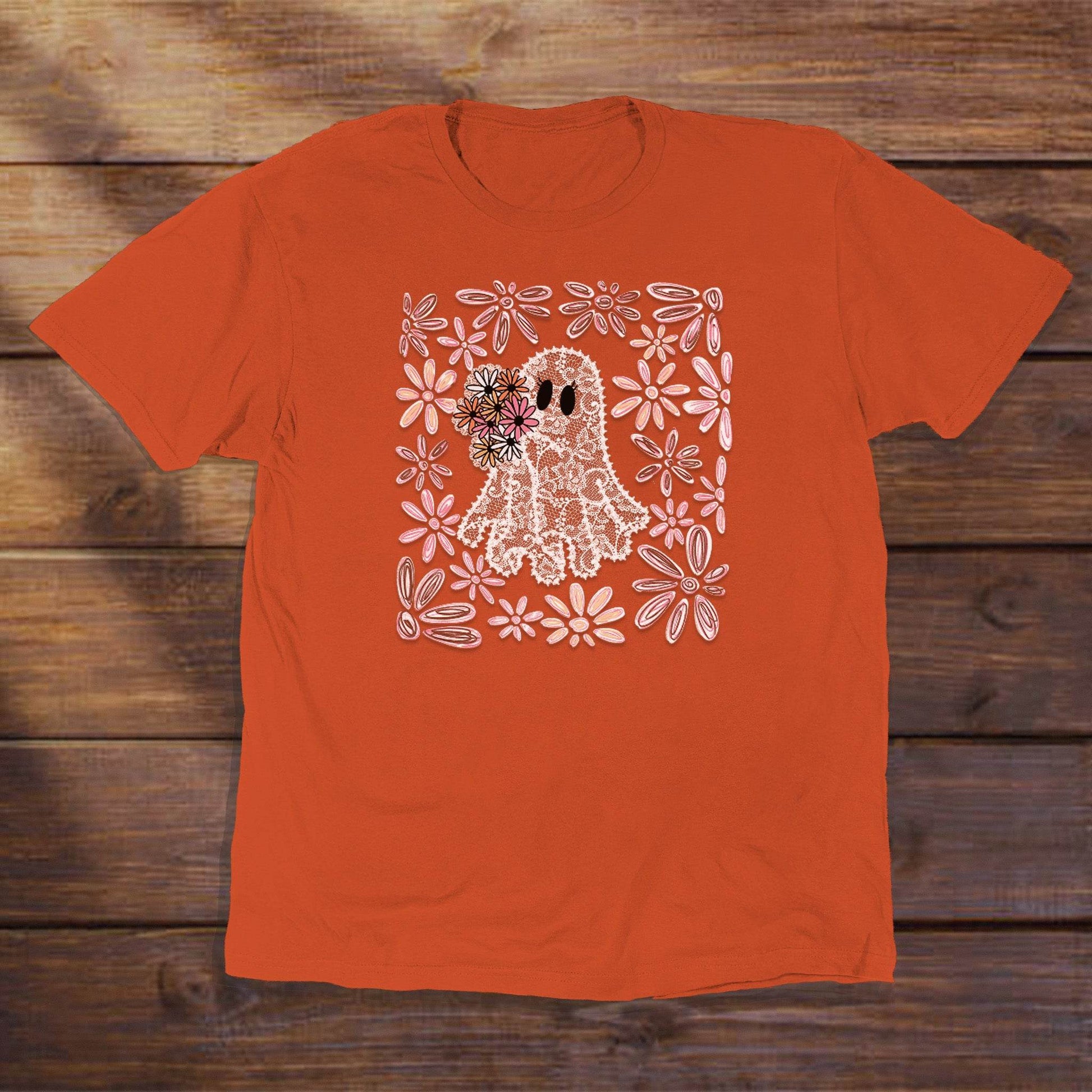 Pink Floral Ghost - ReallyGoodTees